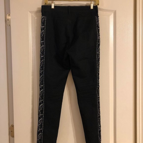 Black Jeans with Silver Embroidery - Picture 2 of 10